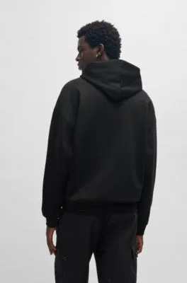 Sudadera con capucha oversize fit de felpa de algodón con logo tonal