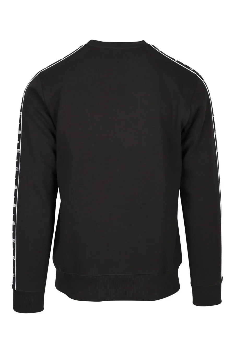 Sudadera negra con rayas de logo y minilogo 