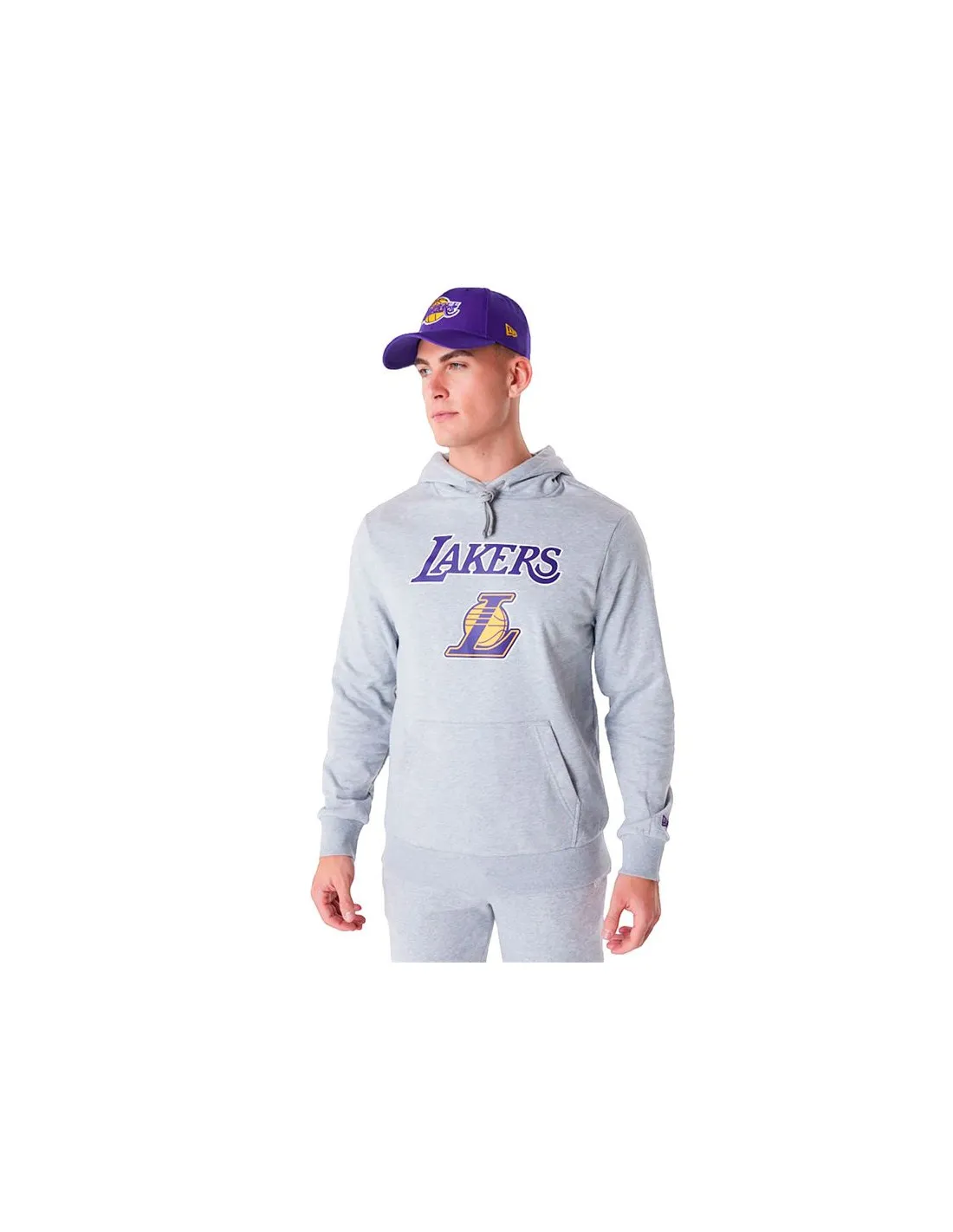Sudadera New Era NBA Regular LA Lakers Grey Med Hombre