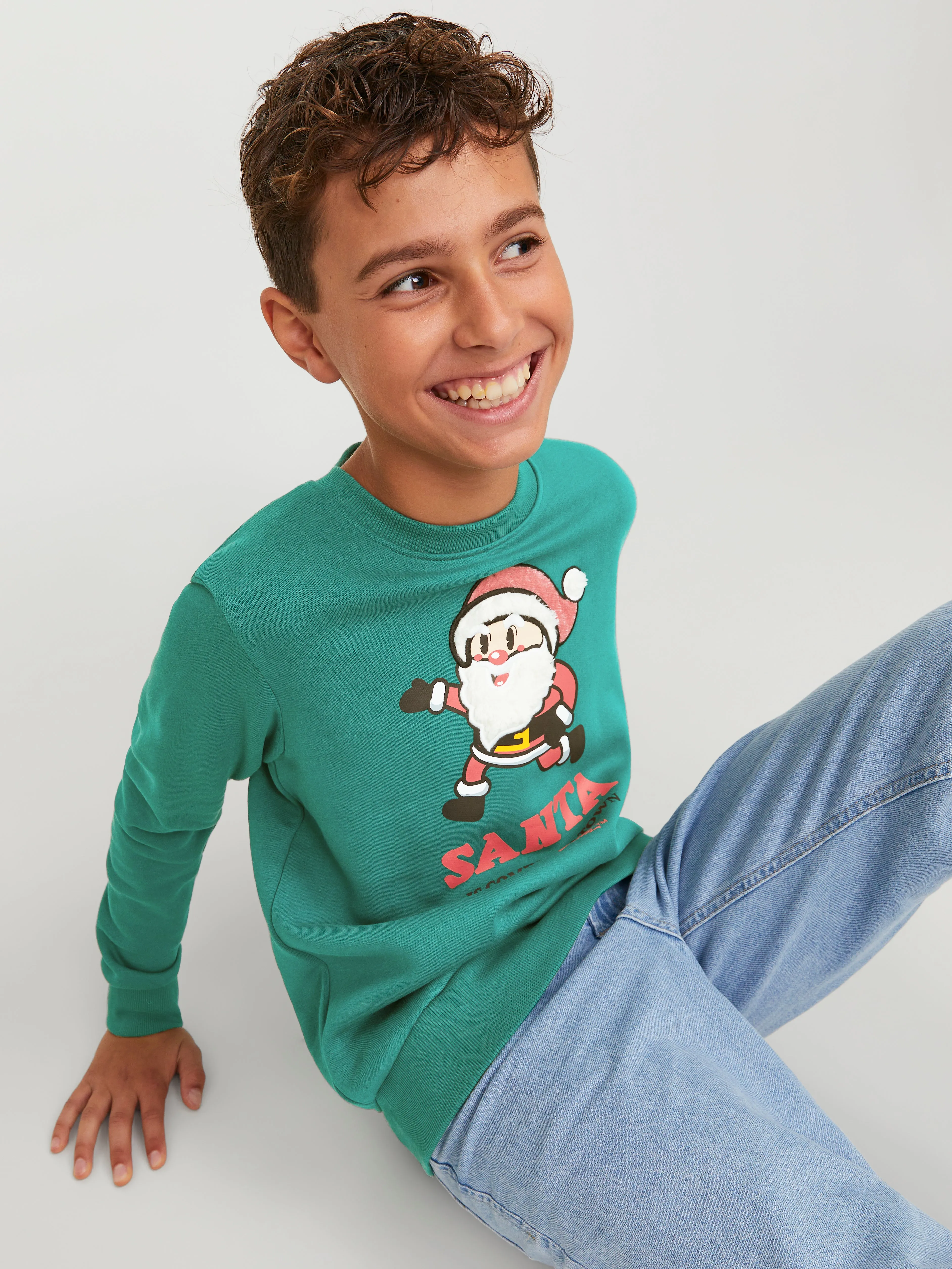 SUDADERA XMAS JUNIOR | VERDE INTERMEDIO | JACK & JONES®