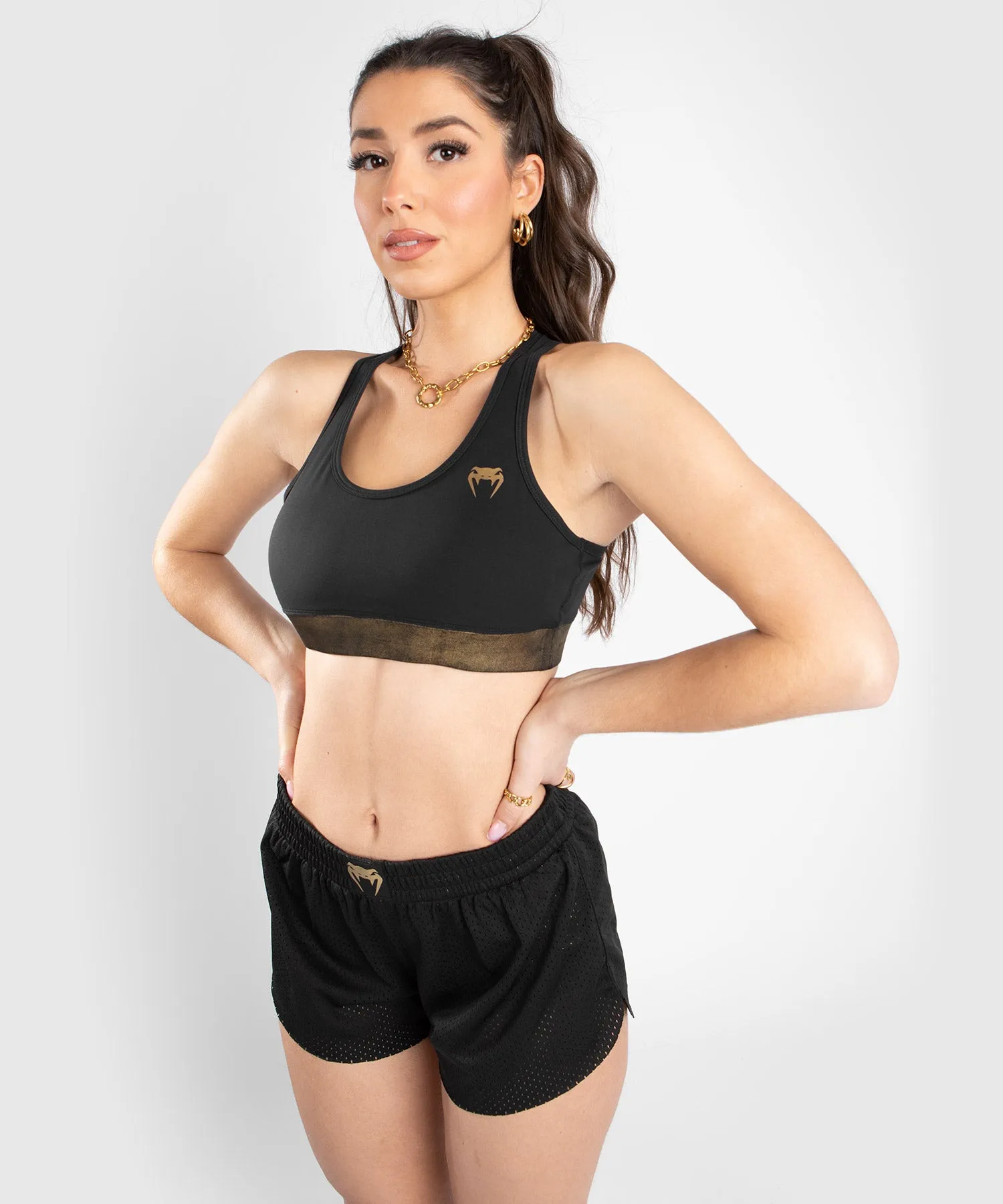 SUJETADOR DEPORTIVO VENUM LIGHTNING  NEGRO/DORADO