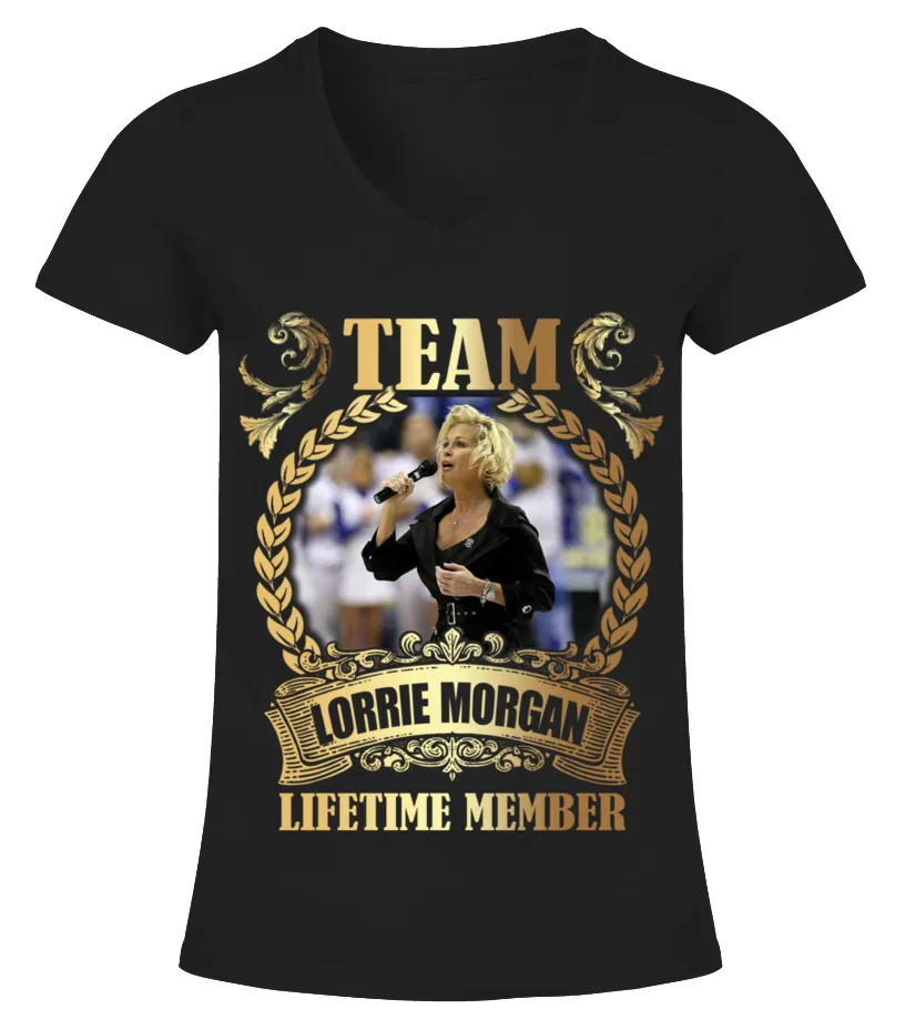 TEAM LORRIE MORGAN  LIFETIME MEMBER CAMISETA CUELLO PICO MUJER