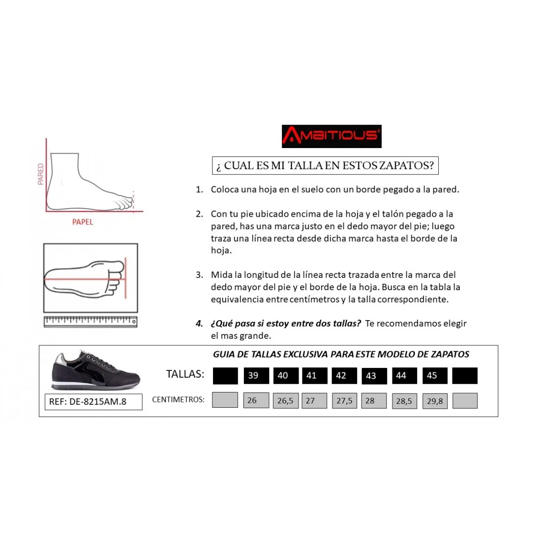 TENIS SNEAKERS PARA HOMBRE  AMBITIOUS  DE8215AM.8