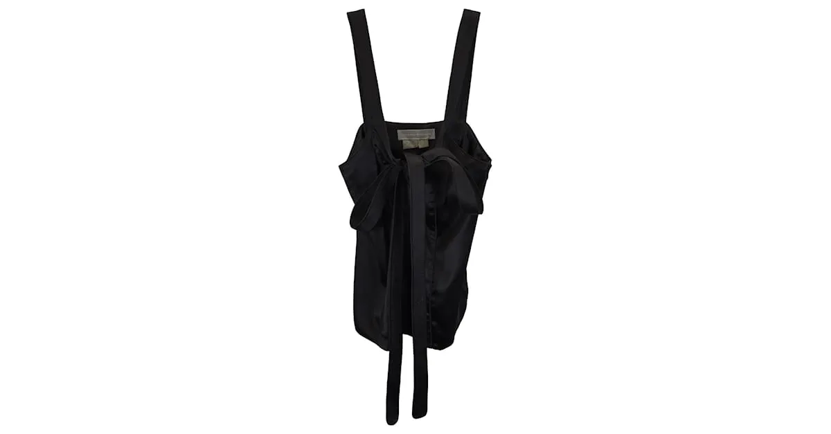 Top con lazo frontal Proenza Schouler en seda negra Negro 