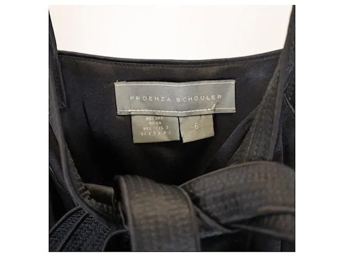 Top con lazo frontal Proenza Schouler en seda negra Negro 
