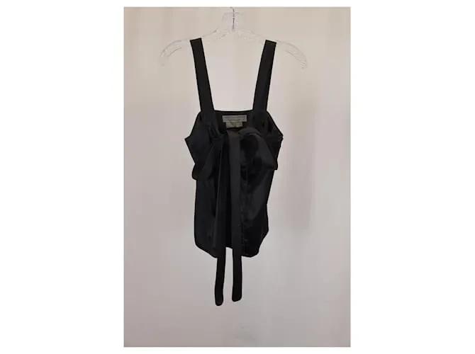 Top con lazo frontal Proenza Schouler en seda negra Negro 