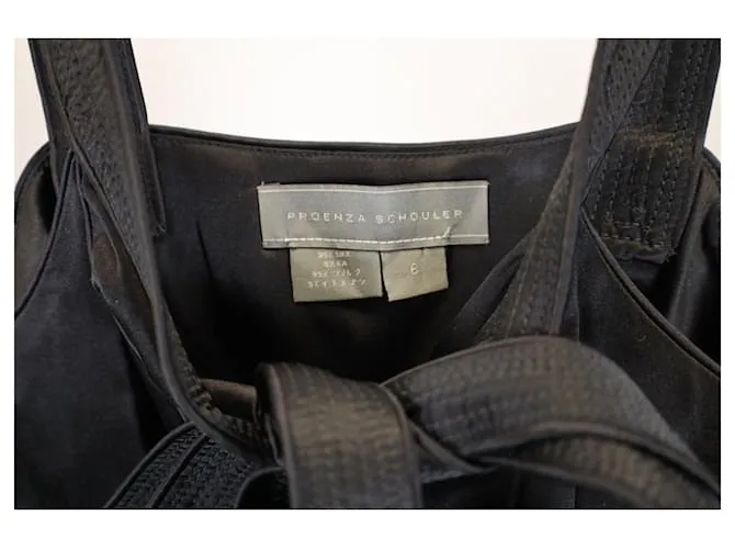 Top con lazo frontal Proenza Schouler en seda negra Negro 