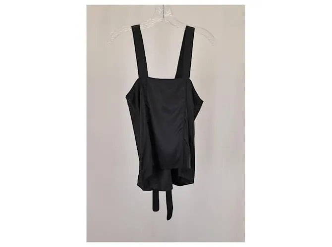 Top con lazo frontal Proenza Schouler en seda negra Negro 
