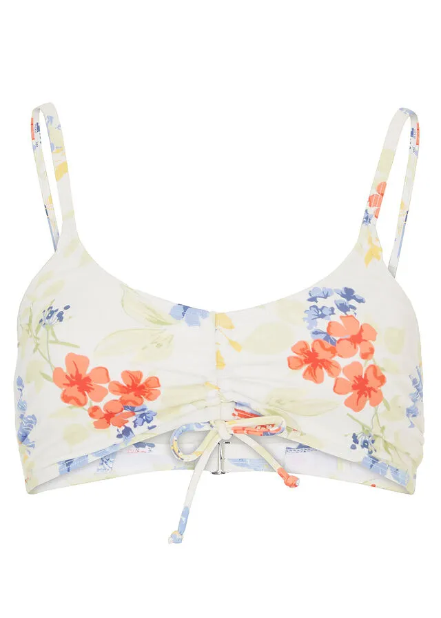 TOP DE BIKINI DE POLIAMIDA RECICLADA BLANCO LANAMULTICOLOR DE FLORES