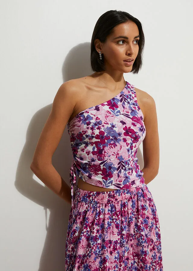 Top Rosa fucsia de flores