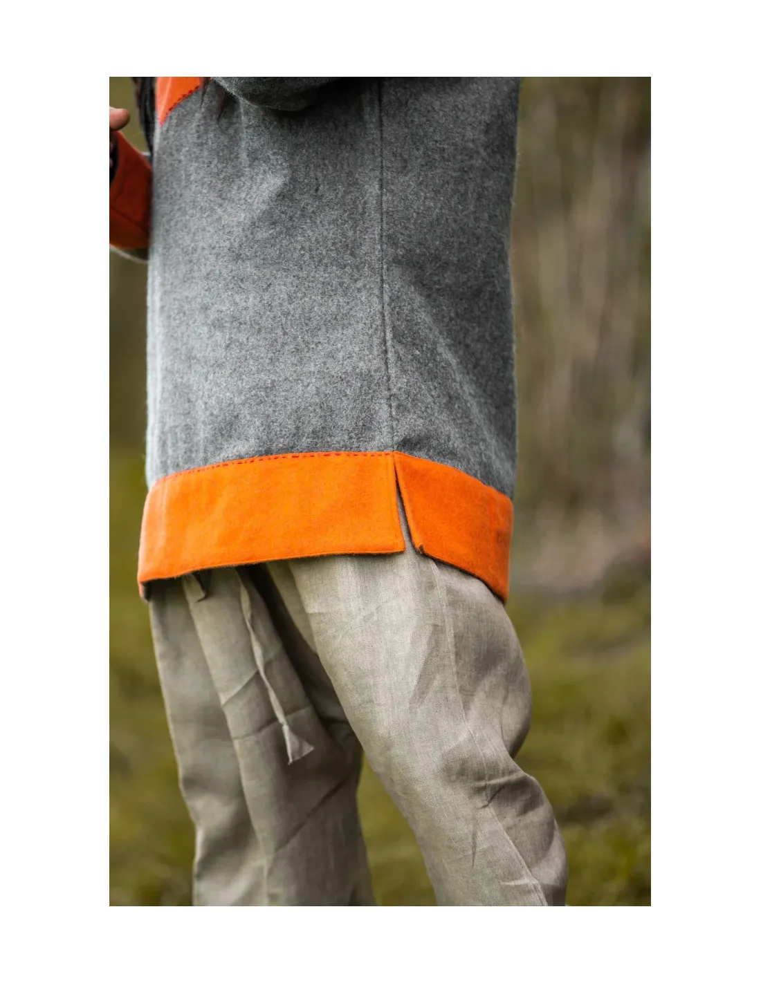 Túnica vikinga de lana modelo Roland, gris