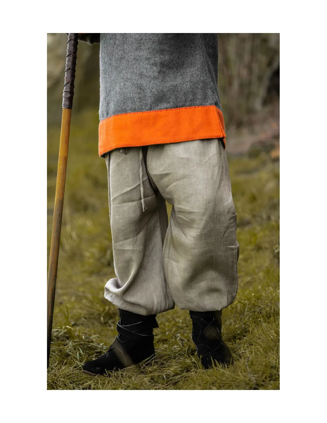 Túnica vikinga de lana modelo Roland, gris