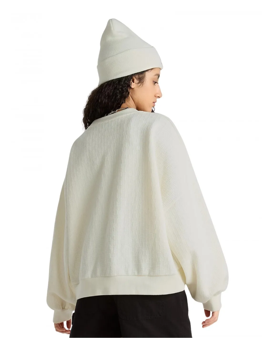 VANS SABINE LOOSE CREW  MARSHMALLOW  SUDADERA DE CUELLO REDONDO PARA MUJER
