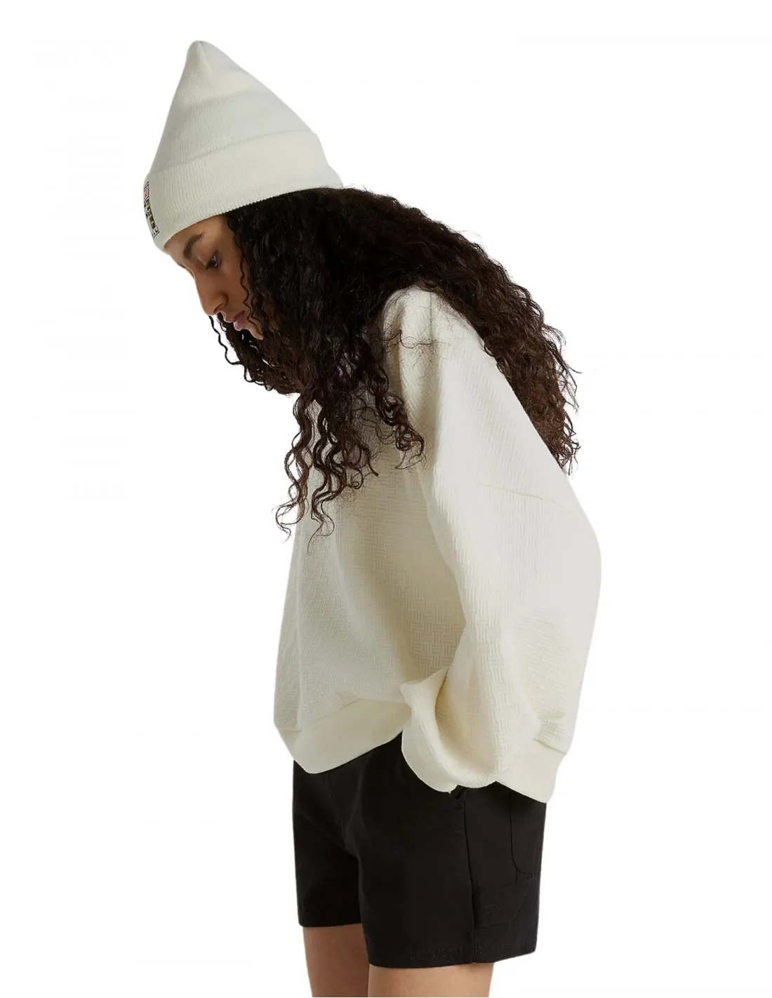 VANS SABINE LOOSE CREW  MARSHMALLOW  SUDADERA DE CUELLO REDONDO PARA MUJER
