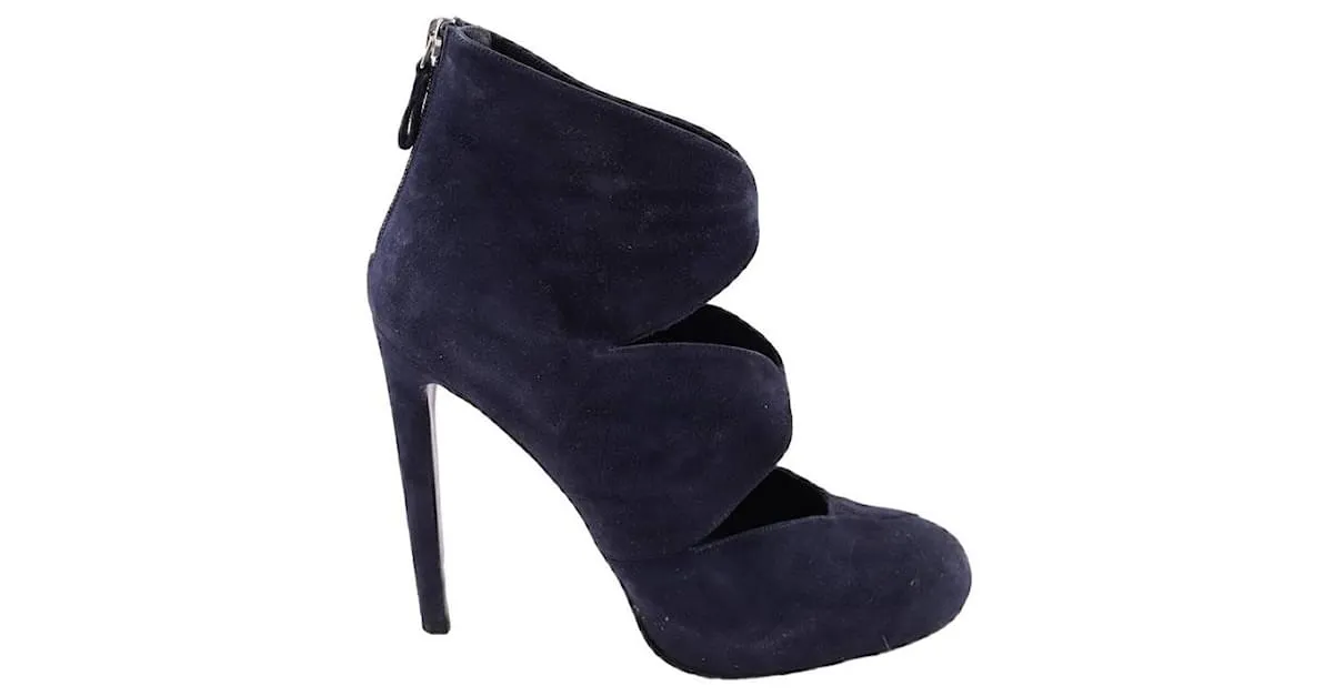 Versace Tacones de ante Azul 
