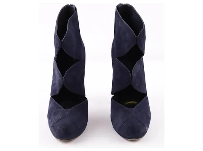 Versace Tacones de ante Azul 