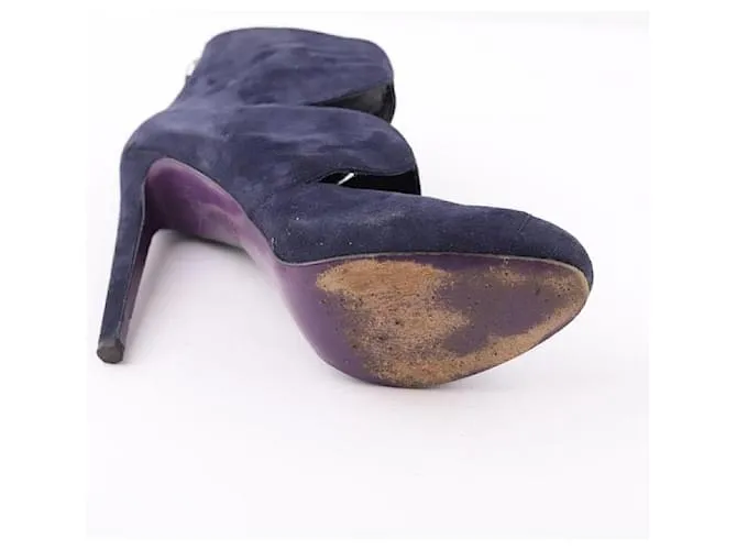 Versace Tacones de ante Azul 