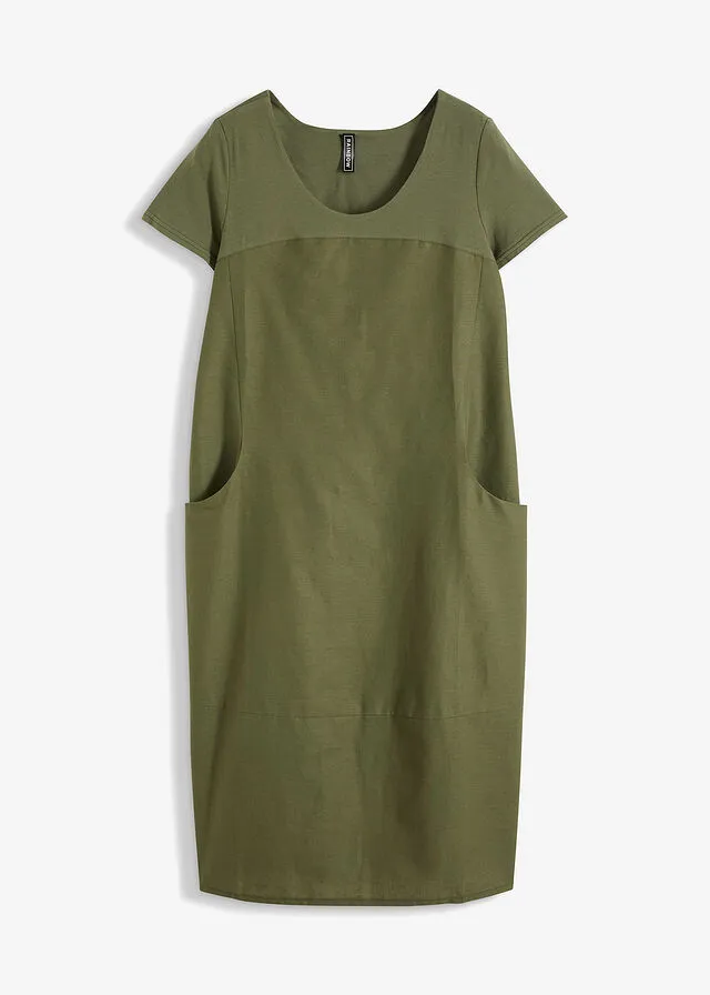 Vestido de lino Verde oliva