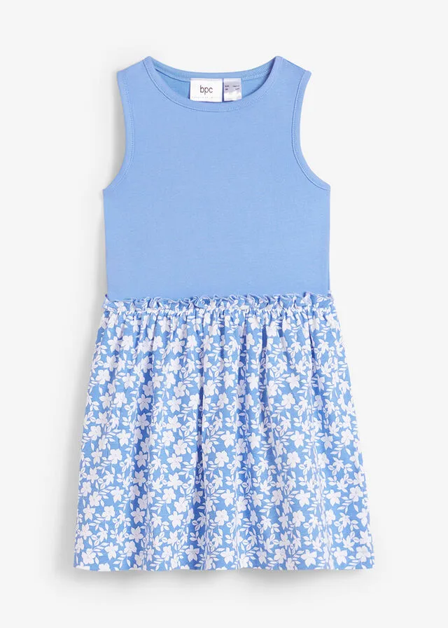 VESTIDO DE PUNTO AZUL CIELOBLANCO LANA