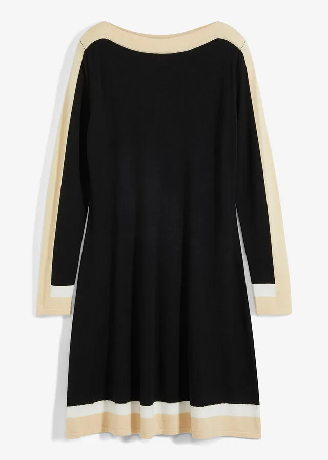 VESTIDO DE PUNTO NEGROBLANCO LANABEIGE