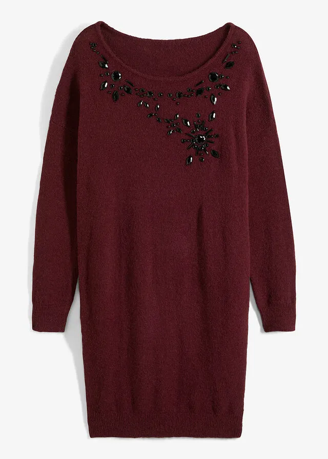 Vestido de punto rojo avellana