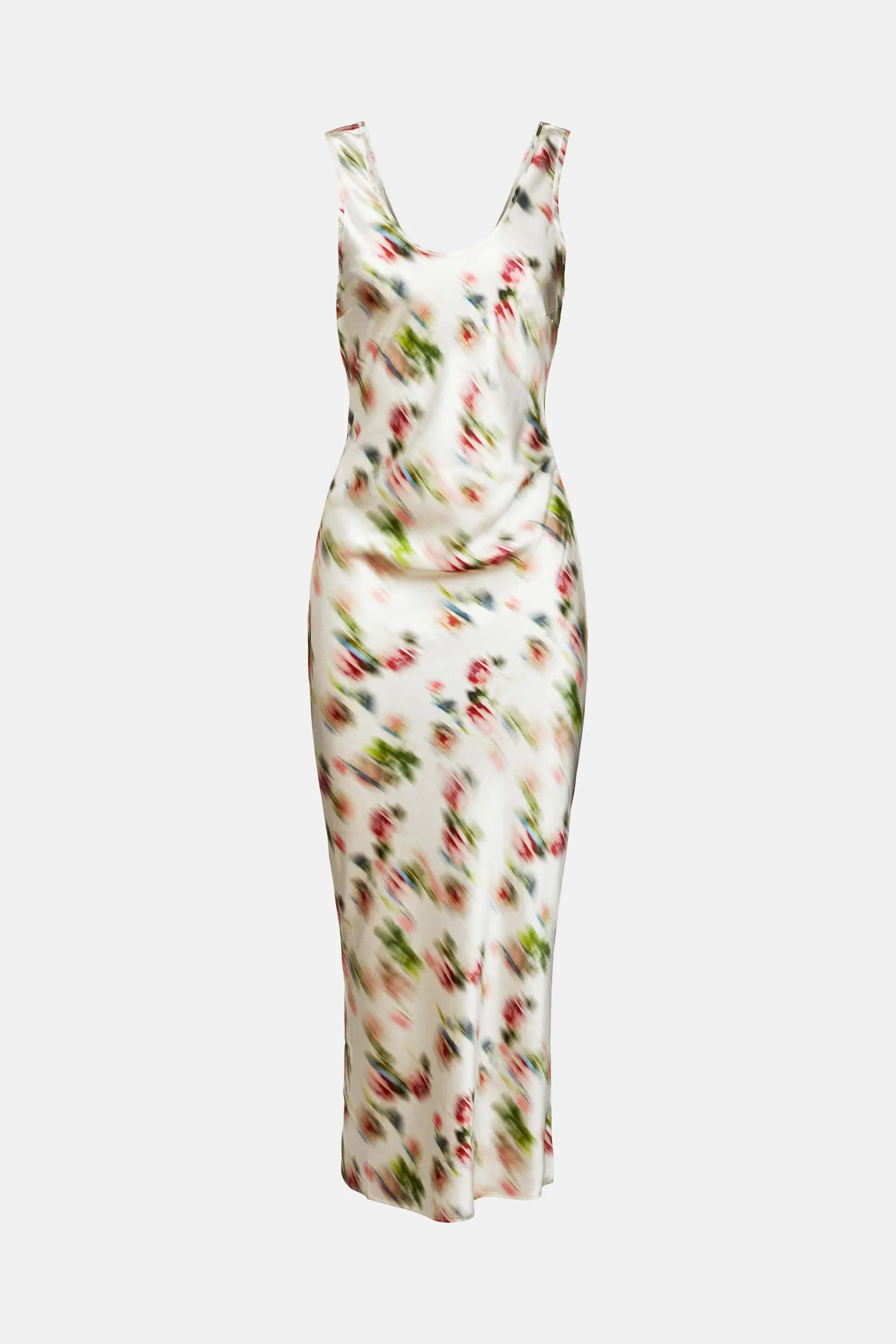 Vestido de seda estampado con espalda descubierta