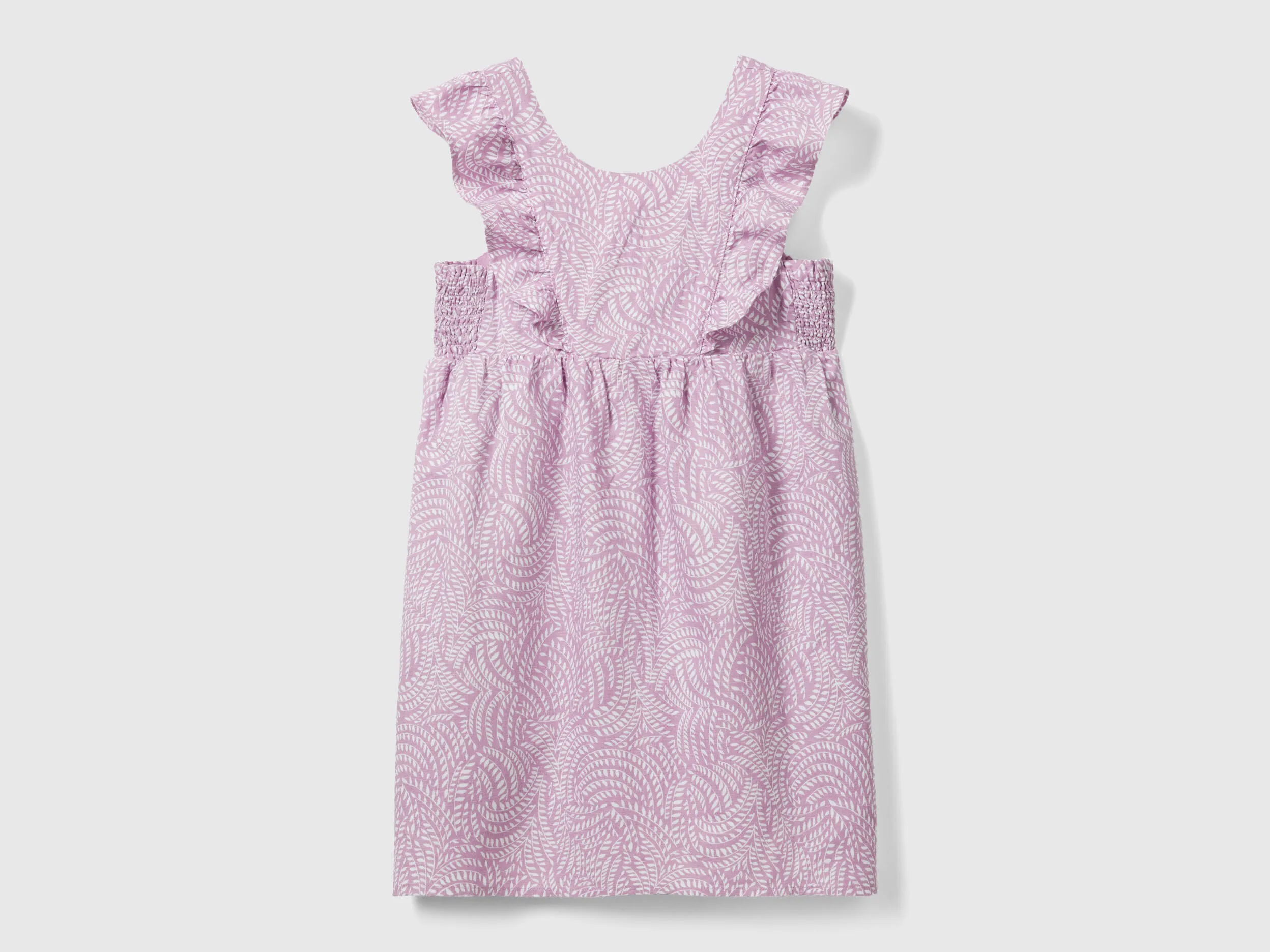 Vestido estampado de lino mixto