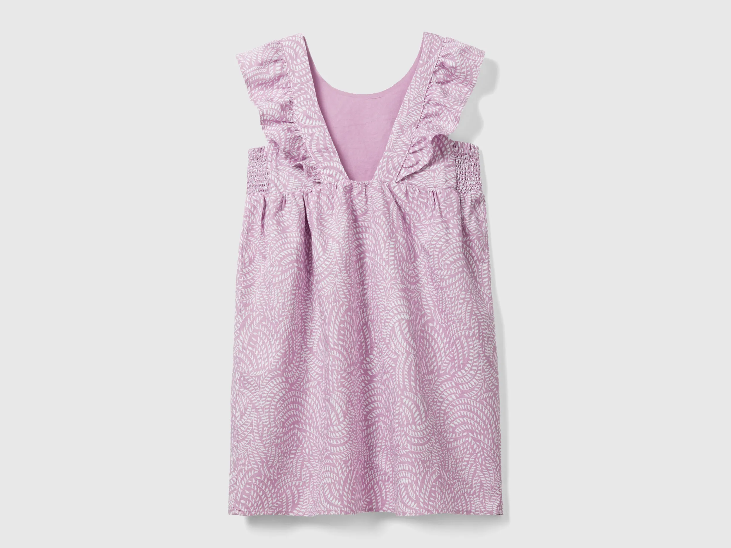 Vestido estampado de lino mixto