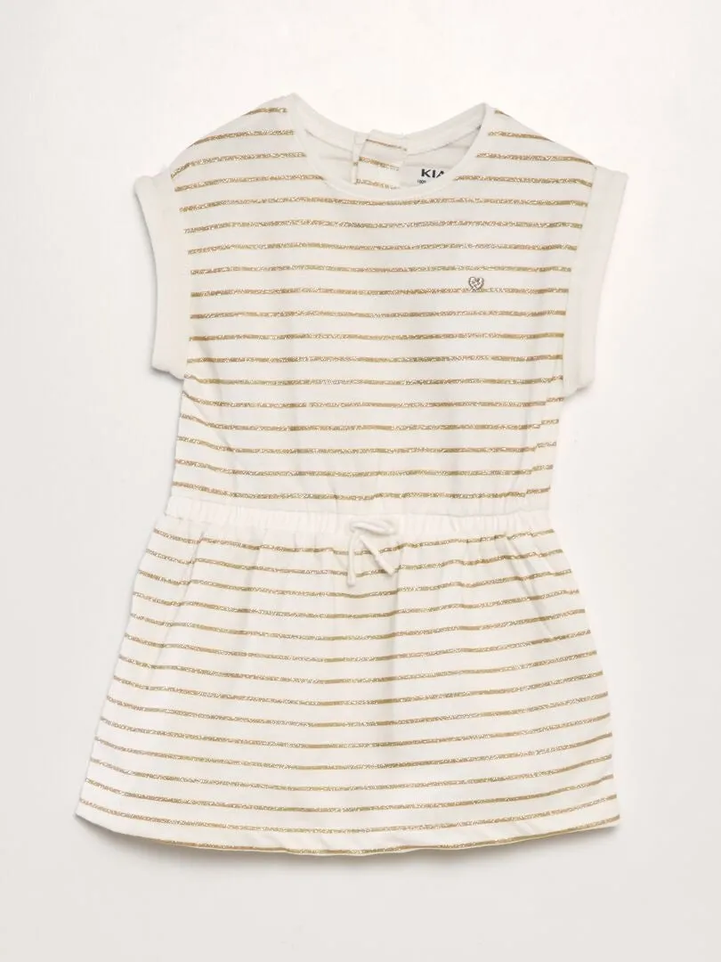 VESTIDO ESTAMPADO DE PUNTO  BLANCO