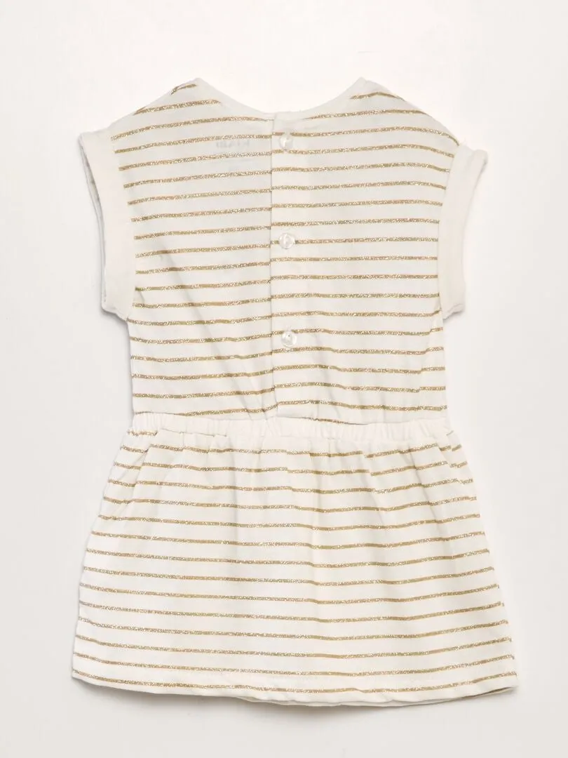 VESTIDO ESTAMPADO DE PUNTO  BLANCO