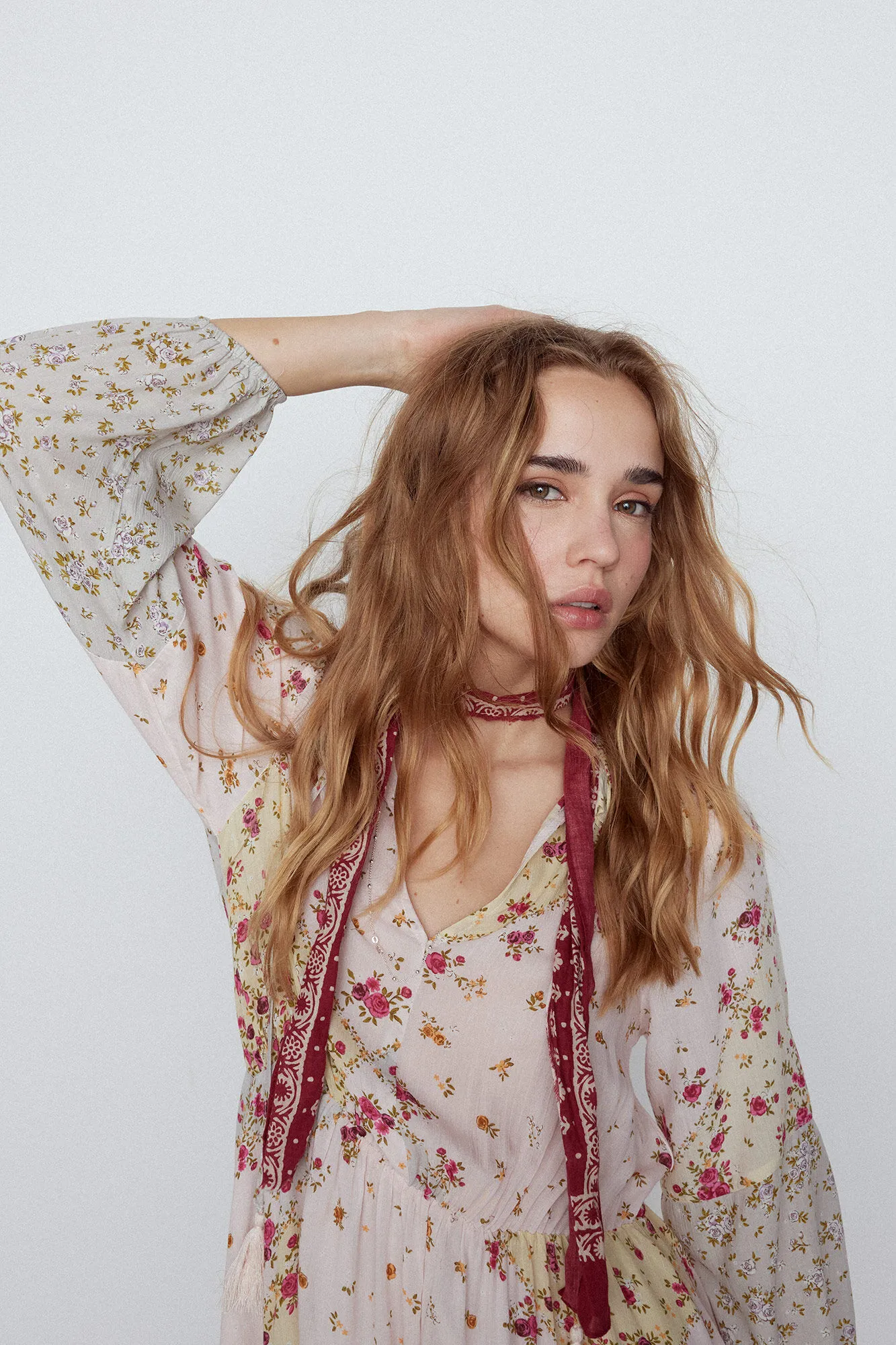 Vestido estampado patchwork floral