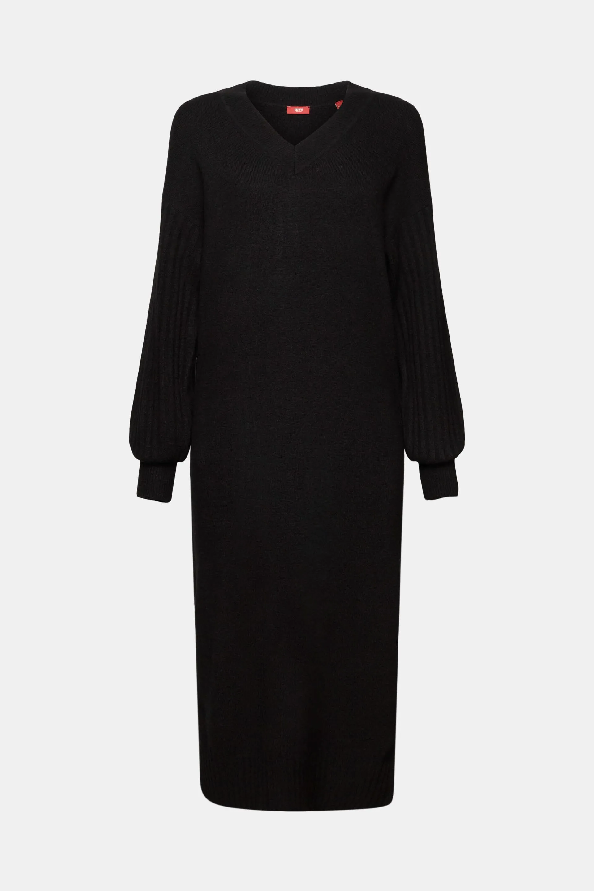 Vestido midi de punto con mezcla de lana