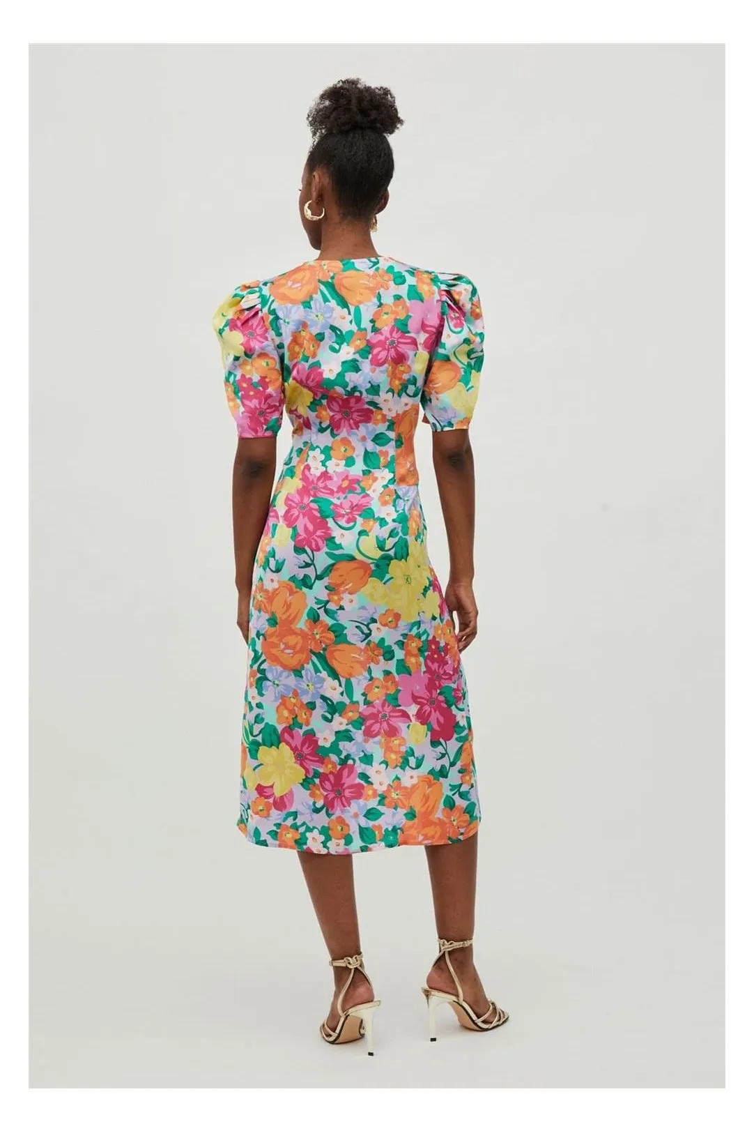 Vestido midi Vijohanna rosa