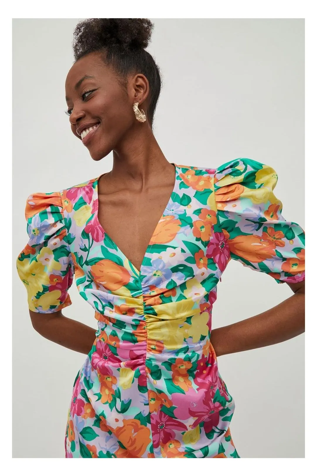 Vestido midi Vijohanna rosa