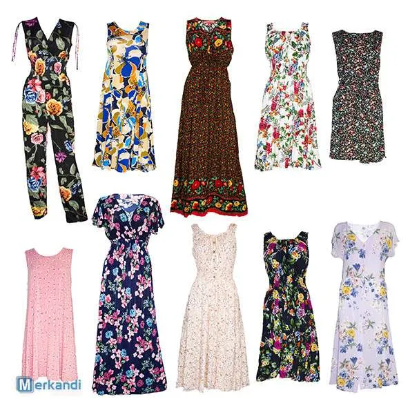 Vestidos Variados Ref. 1050 Colores y Dibujos Surtidos.Tallas M a XXL.