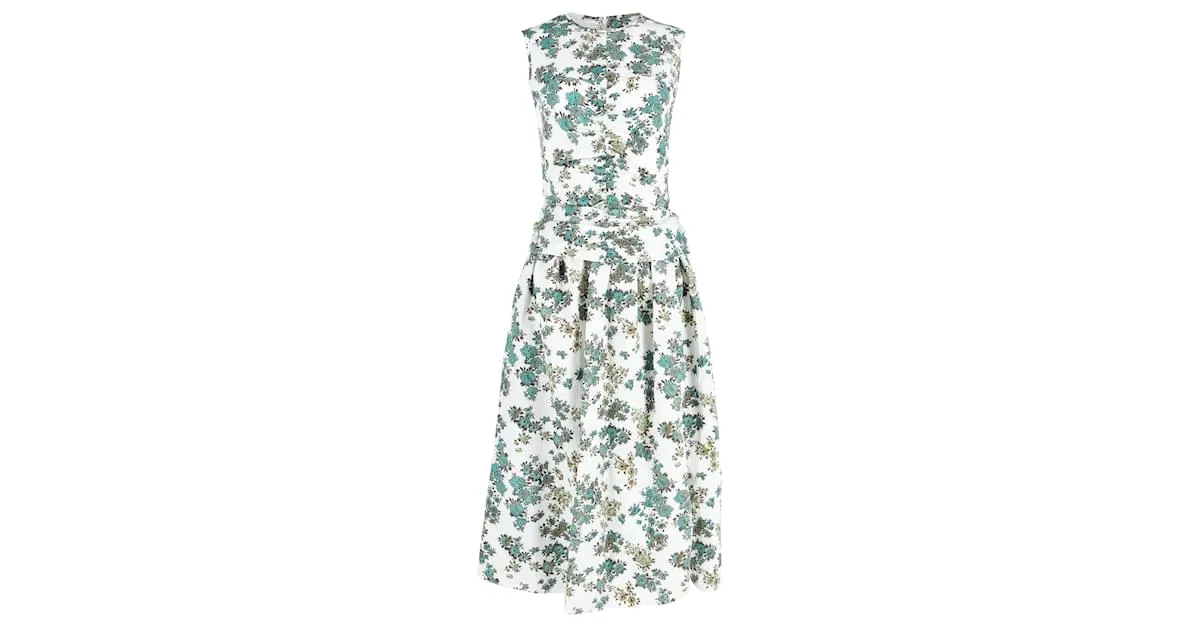 Victoria Victoria Beckham Vestido midi de poliéster con estampado floral Impresión de pitón 