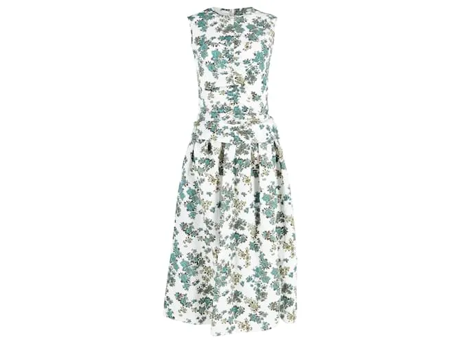 Victoria Victoria Beckham Vestido midi de poliéster con estampado floral Impresión de pitón 