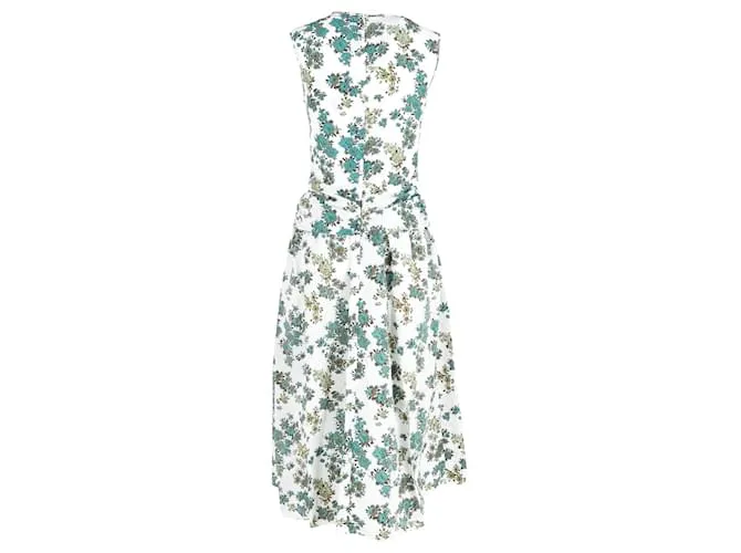 Victoria Victoria Beckham Vestido midi de poliéster con estampado floral Impresión de pitón 