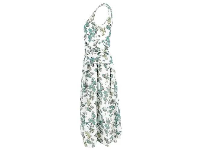Victoria Victoria Beckham Vestido midi de poliéster con estampado floral Impresión de pitón 