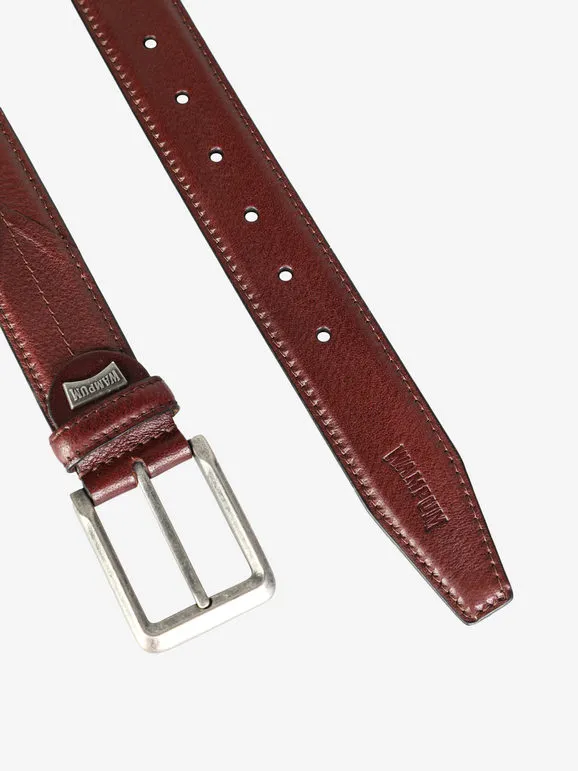 Wampum Cinturón de piel ajustable para hombre.