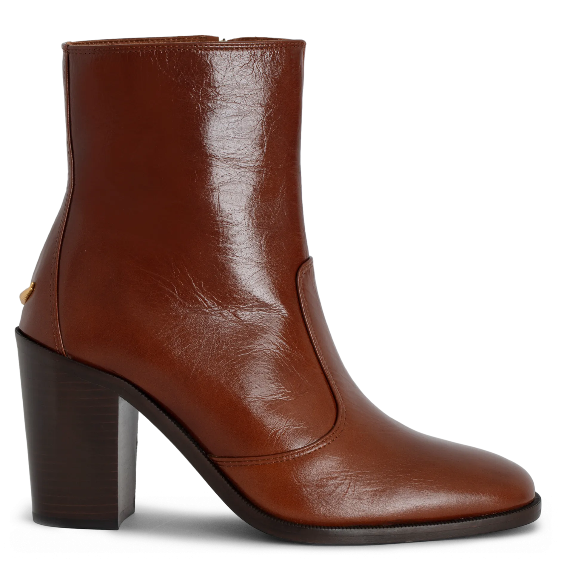 ZADIG&VOLTAIRE PREISER  BOTINES DE CUERO CHAROL EN MARRON