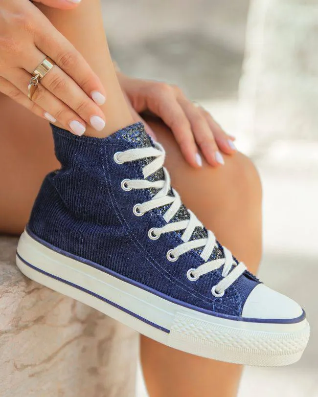 ZAPATILLAS ALTAS DE MUJER EN COLOR AZUL  CéLIA