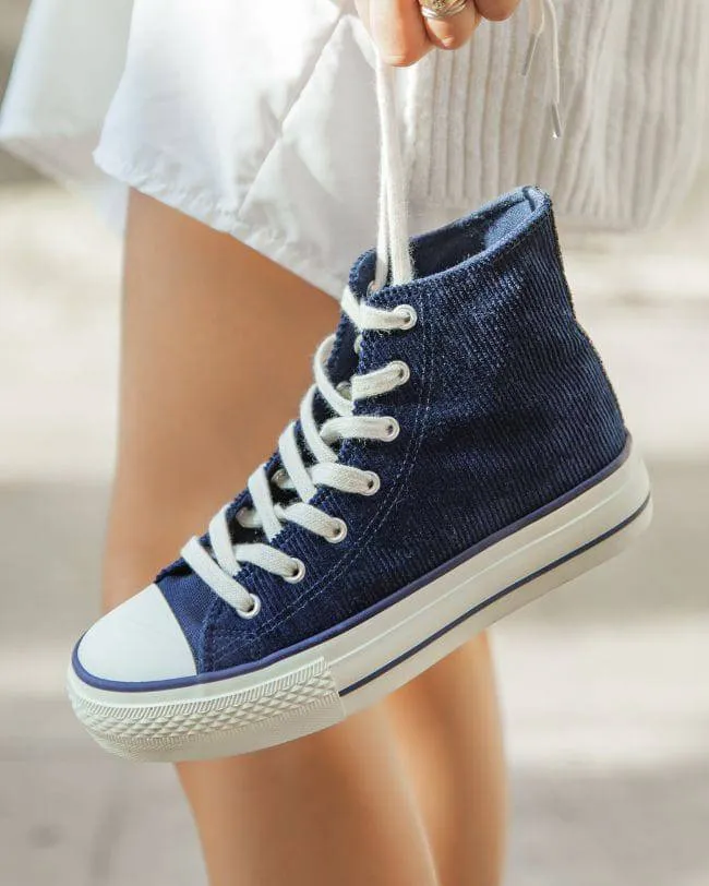 ZAPATILLAS ALTAS DE MUJER EN COLOR AZUL  CéLIA