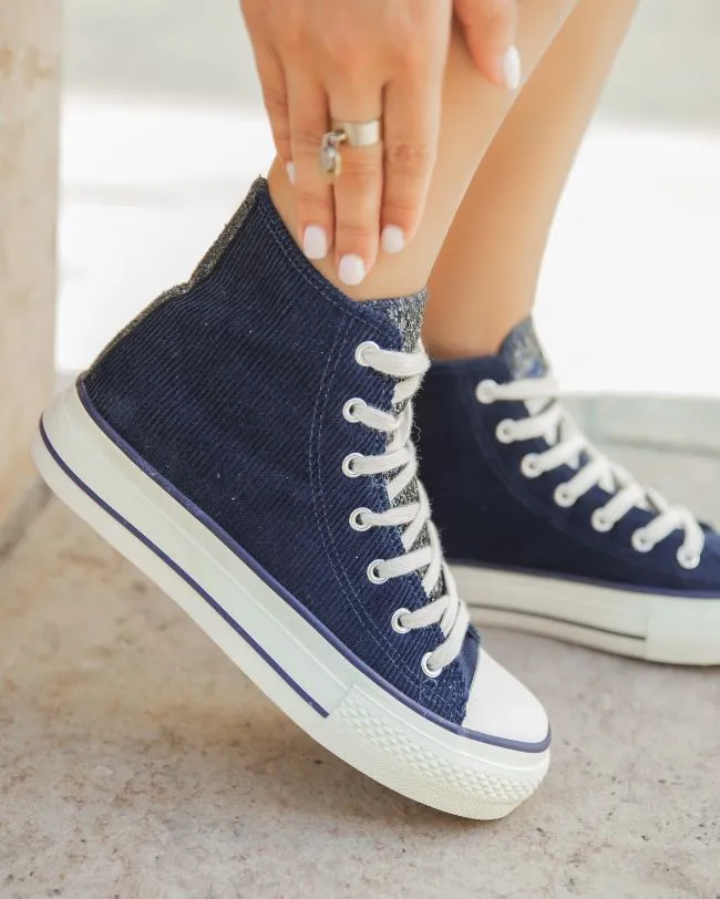 ZAPATILLAS ALTAS DE MUJER EN COLOR AZUL  CéLIA