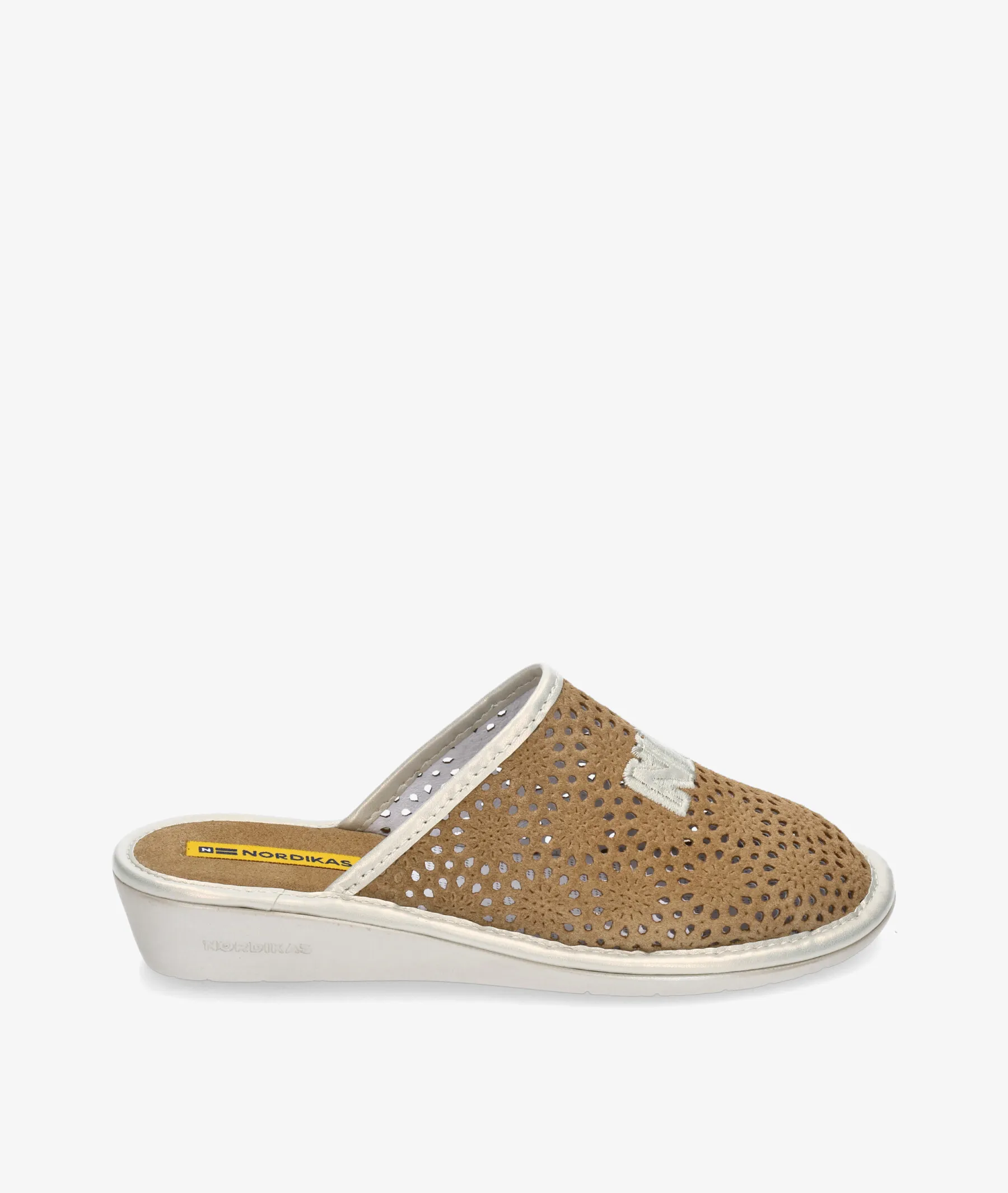 Zapatillas de casa  en color serraje taupe para mujer