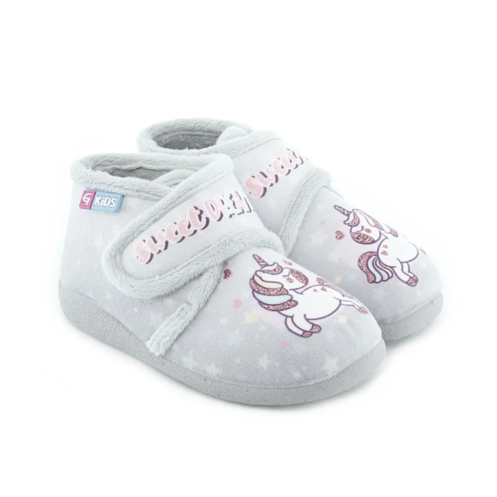 Zapatillas de casa Garzón Unicornio Gris