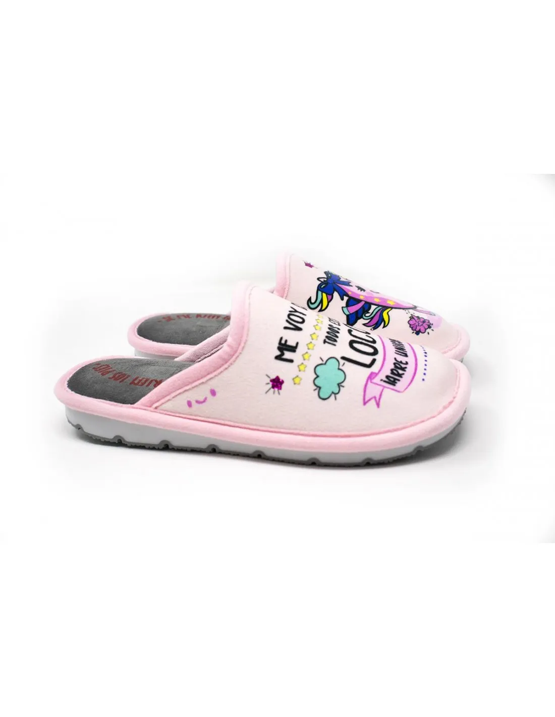 ZAPATILLAS DE CASA MUJER FRASES  LARO NOA55 UNICORNIO
