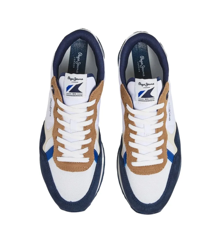 Zapatillas de Piel Brit Mix marino