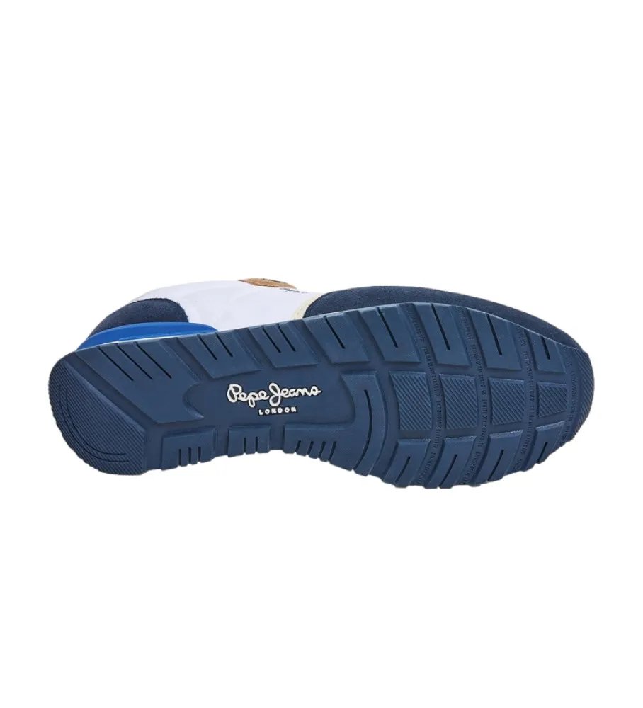 Zapatillas de Piel Brit Mix marino