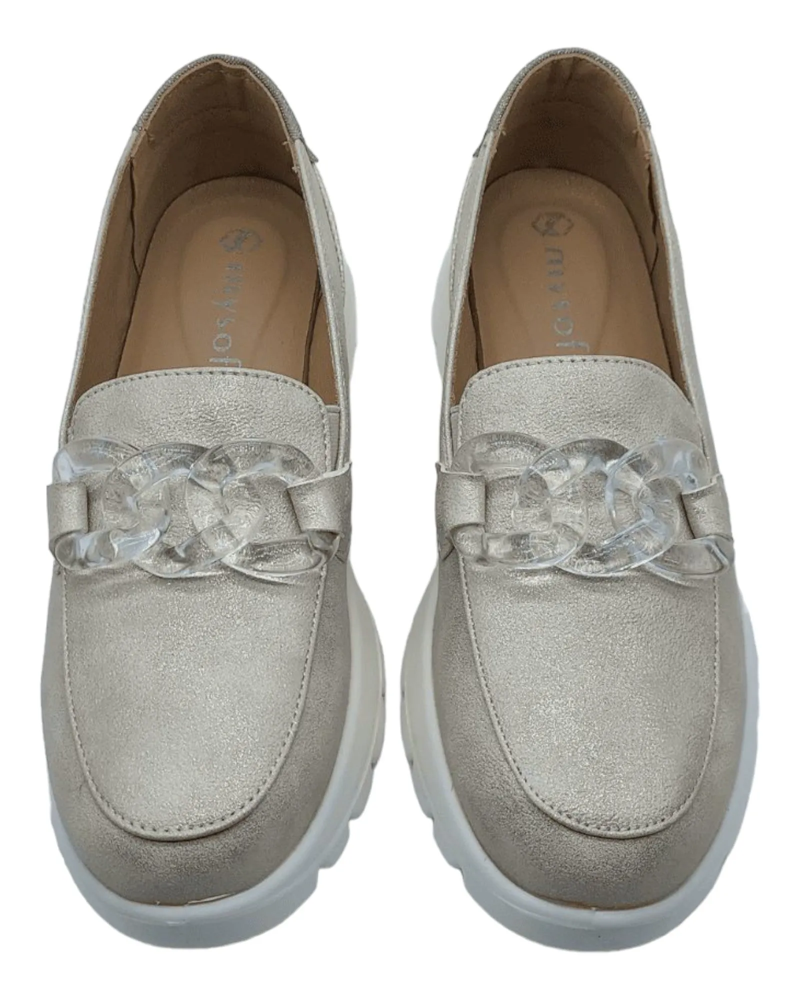 ZAPATOS DE MUJER MYSOFT 24M266 EN PLATINO